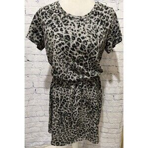 Old Navy Dress Leopard Print Casual Short Sleeve Dress Women’s Medium